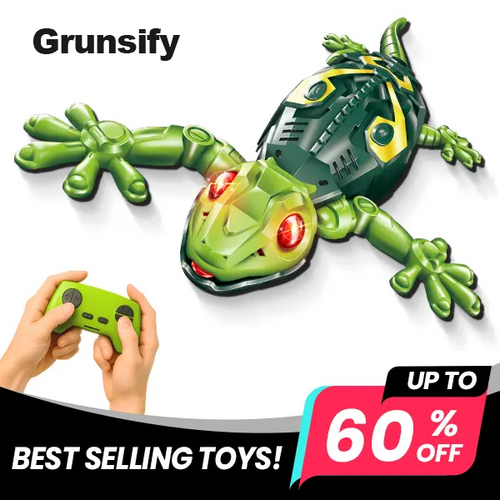 🔥🔥New Christmas gecko remote control toy, featuring LED light-up eyes and a 360° rotating electric lizard.