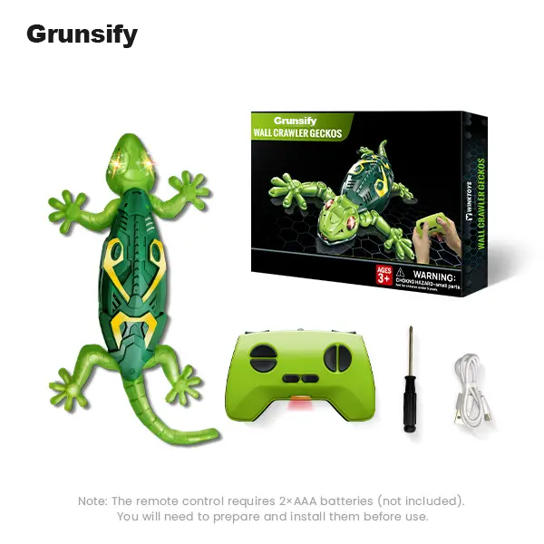 🔥🔥New Christmas gecko remote control toy, featuring LED light-up eyes and a 360° rotating electric lizard.
