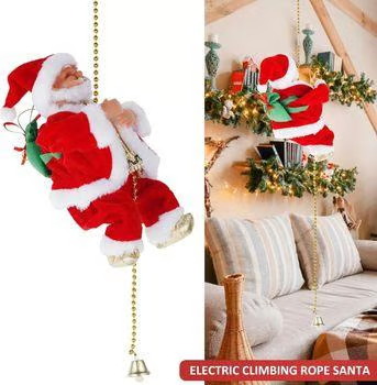 🎅🏻This electric climbing Santa Claus automatically rises as a Christmas decoration, featuring music and a silent mode. Suitable for Christmas trees, fireplaces, and family gatherings, it's the perfect gift for children and families.