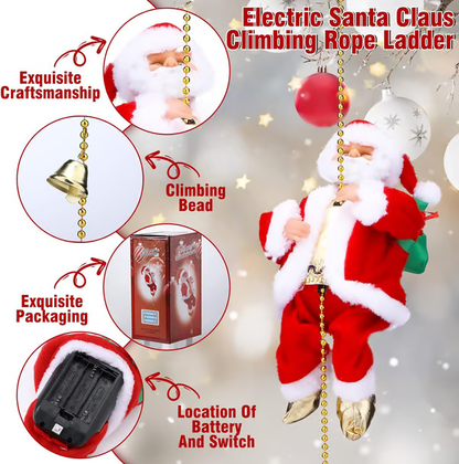 🎅🏻This electric climbing Santa Claus automatically rises as a Christmas decoration, featuring music and a silent mode. Suitable for Christmas trees, fireplaces, and family gatherings, it's the perfect gift for children and families.