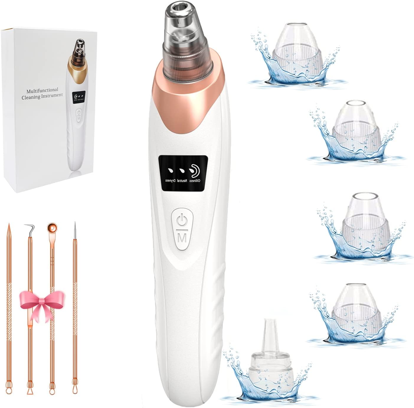 🔥2025 Blackhead Remover Pore Vacuum,Facial Pore Cleaner-5 Suction Power,5 Probes,USB Rechargeable Blackhead Vacuum Kit Electric🔥🔥