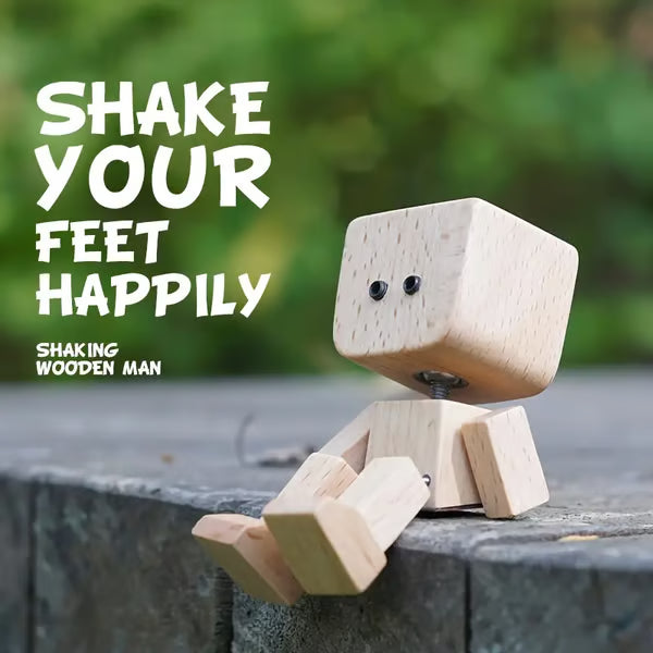 Charming Little Wooden Figure That Sways with 12PCS Magnetic Expressions
