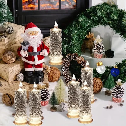 🔥🔥🔥✨🕯️LED Crystal Candle Lights 🌈Battery Operated with 6 Hour Timer🔥🔥🔥