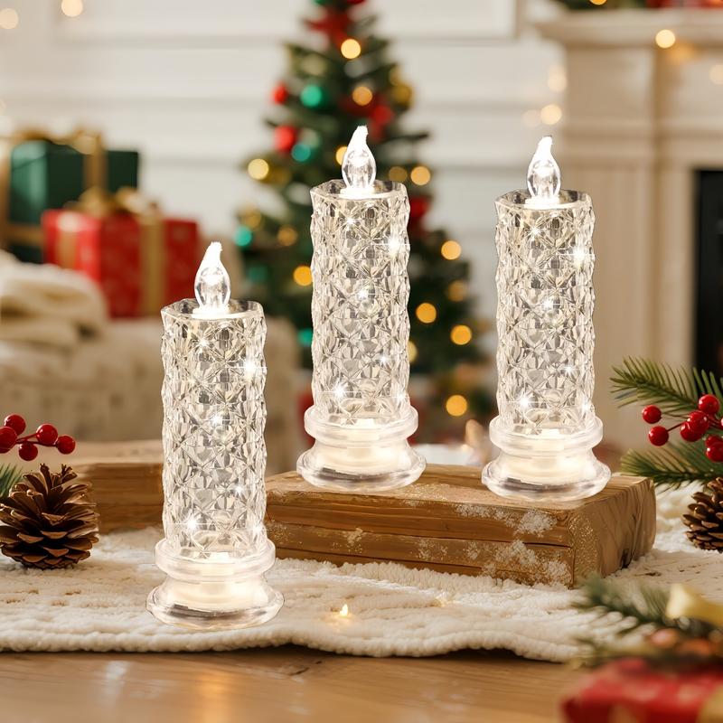 🔥🔥🔥✨🕯️LED Crystal Candle Lights 🌈Battery Operated with 6 Hour Timer🔥🔥🔥