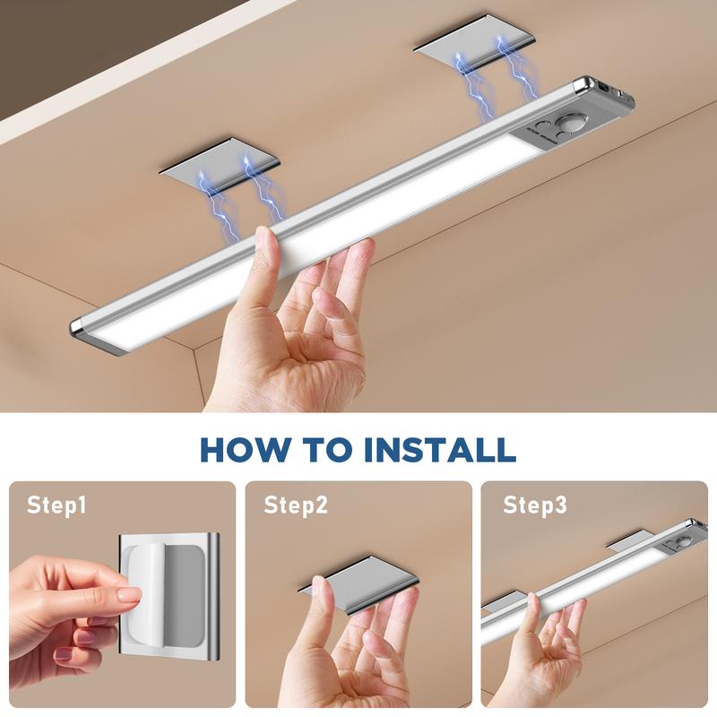 LOVILDS  Under Cabinet Lights,76LED Motion Sensor Night Light Indoor