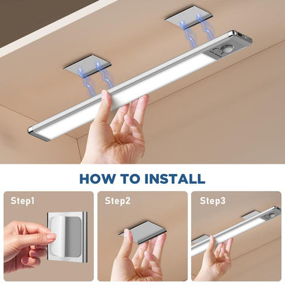 LOVILDS  Under Cabinet Lights,76LED Motion Sensor Night Light Indoor