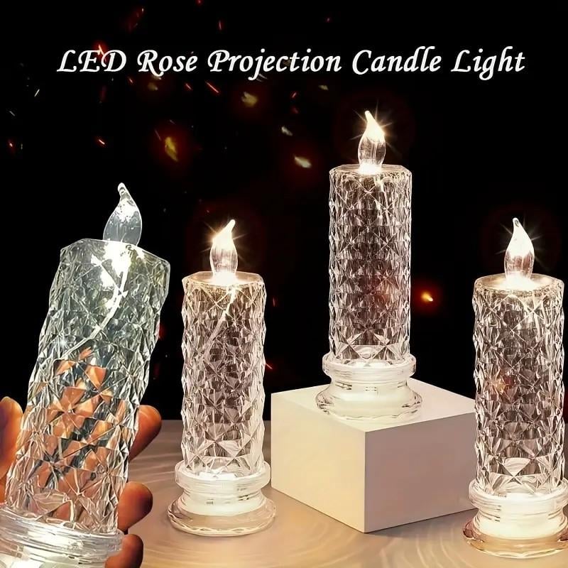 🔥🔥🔥✨🕯️LED Crystal Candle Lights 🌈Battery Operated with 6 Hour Timer🔥🔥🔥
