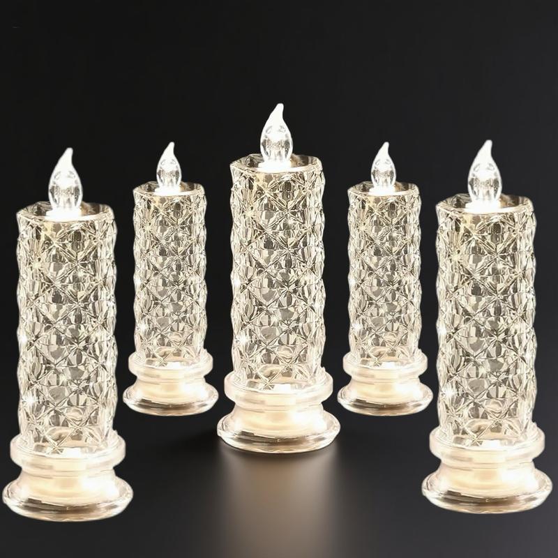 🔥🔥🔥✨🕯️LED Crystal Candle Lights 🌈Battery Operated with 6 Hour Timer🔥🔥🔥