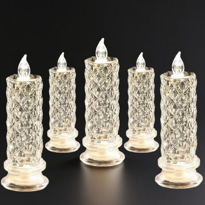 🔥🔥🔥✨🕯️LED Crystal Candle Lights 🌈Battery Operated with 6 Hour Timer🔥🔥🔥