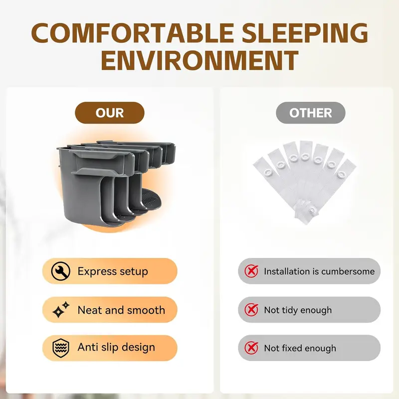 Bed sheet clips, suitable for any size mattress, keep sheets flat and are easy to install.