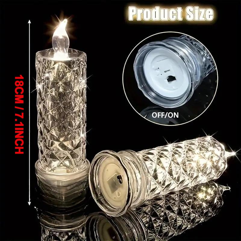 🔥🔥🔥✨🕯️LED Crystal Candle Lights 🌈Battery Operated with 6 Hour Timer🔥🔥🔥