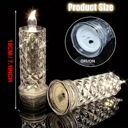 🔥🔥🔥✨🕯️LED Crystal Candle Lights 🌈Battery Operated with 6 Hour Timer🔥🔥🔥