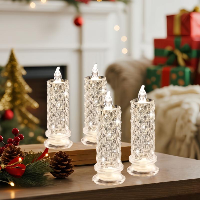 🔥🔥🔥✨🕯️LED Crystal Candle Lights 🌈Battery Operated with 6 Hour Timer🔥🔥🔥