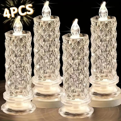 🔥🔥🔥✨🕯️LED Crystal Candle Lights 🌈Battery Operated with 6 Hour Timer🔥🔥🔥